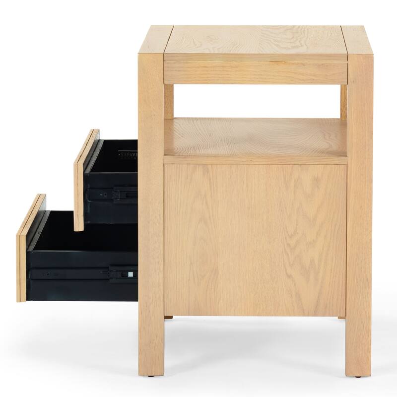SAFAVIEH Couture Shelbie 2-Drawer Reeded Nightstand, Fully Assembled