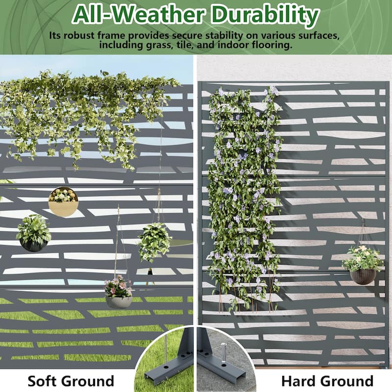 Jungle Metal Privacy Screen Panel Free Standing