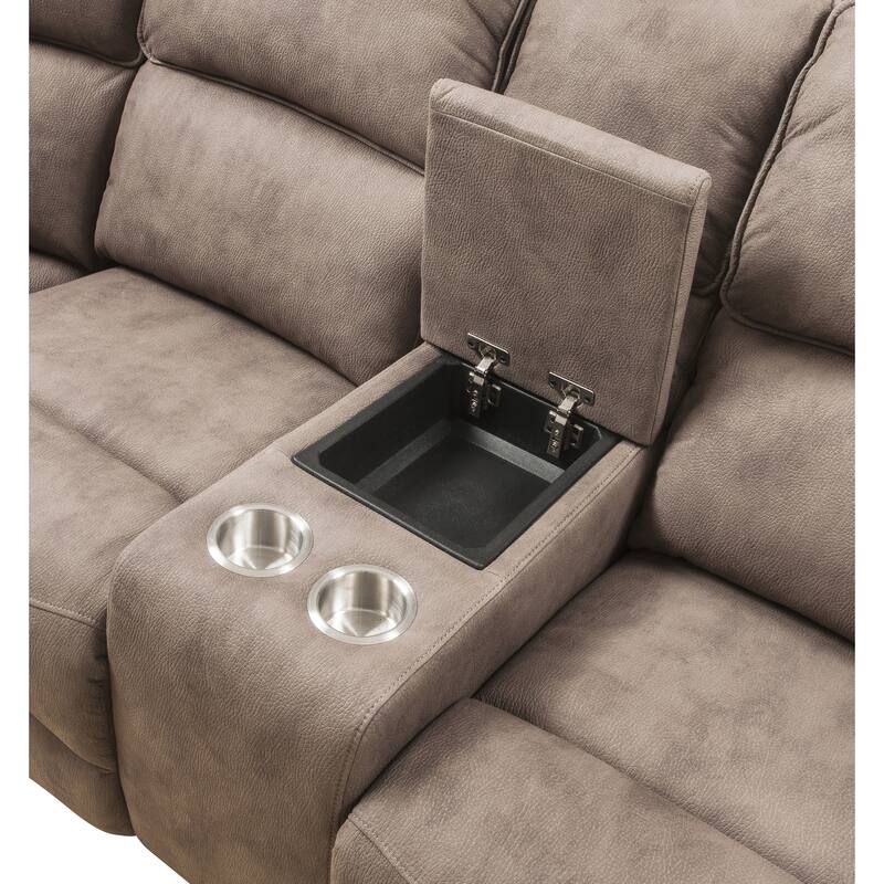 Brette Mocha Power Reclining Sectional Sofa with USB