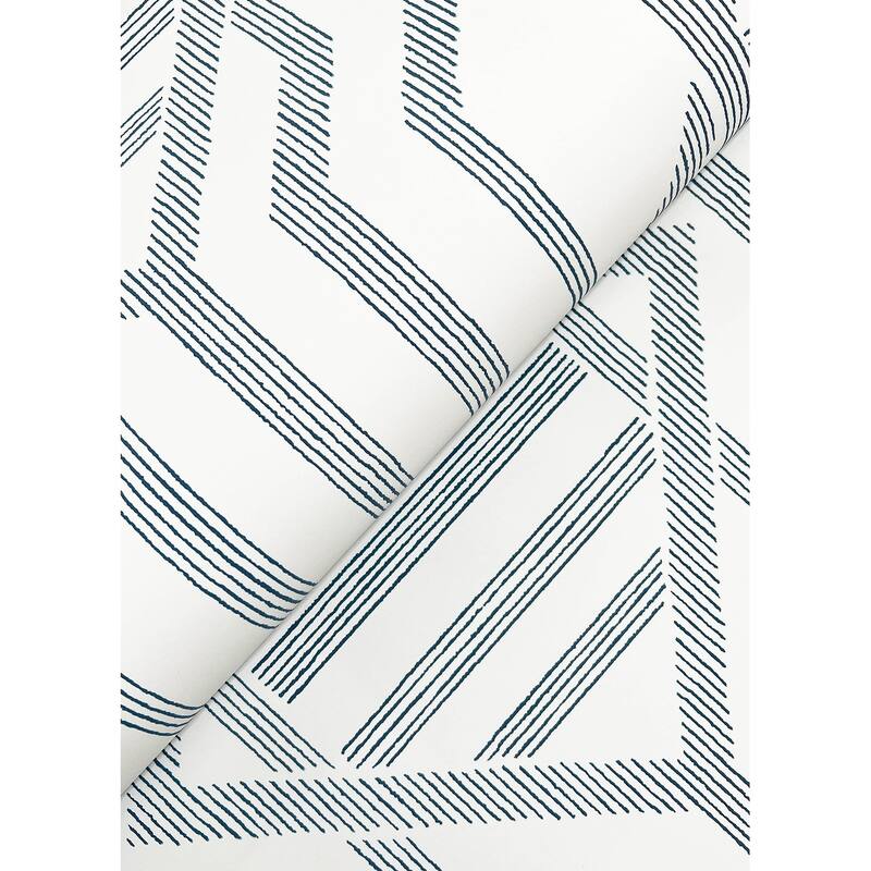 A-Street Prints Essex Dark Blue Geometric Wallpaper