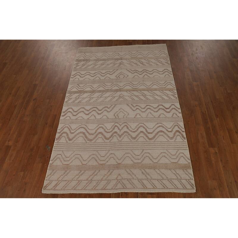 Moroccan Area Rug Hand-Knotted Oriental Wool Carpet - 4'10" x 7'9"