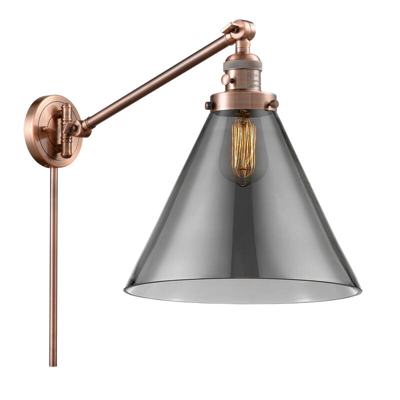 Innovations Lighting X-Large Cone Single Light 16" Tall Bathroom - Antique Copper / Smoked