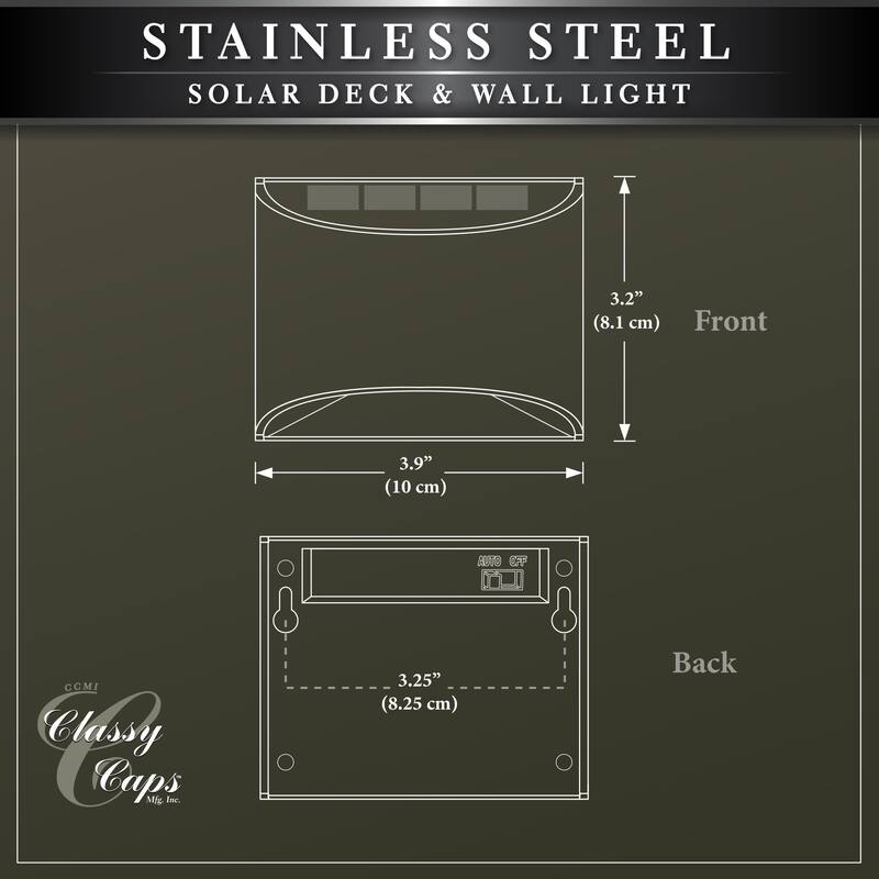 Classy Caps Stainless Steel Deck & Wall Light (2 pk)