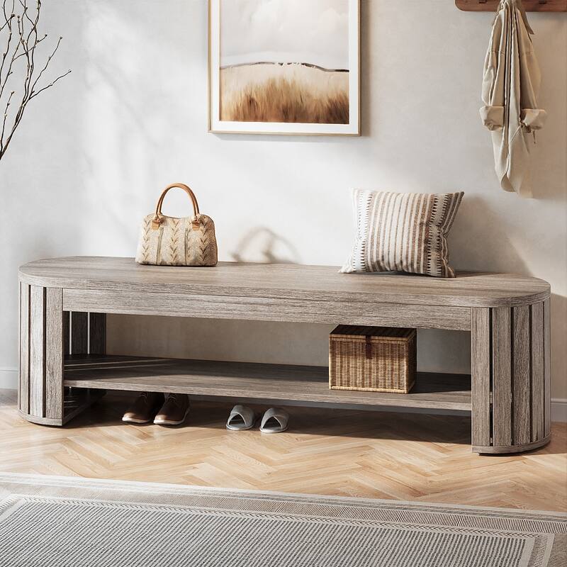 Wood Entryway Shoe Bench, Shoe Storage Bench, Bedroom Entrance Living Room End of Bed Stool Accent Bench