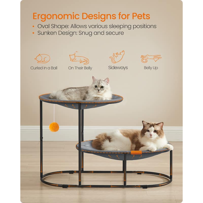 2-Tier Elevated Cat Bed for Multi-Cat Households - 32.6"L x 16.5"W x 20.9"H