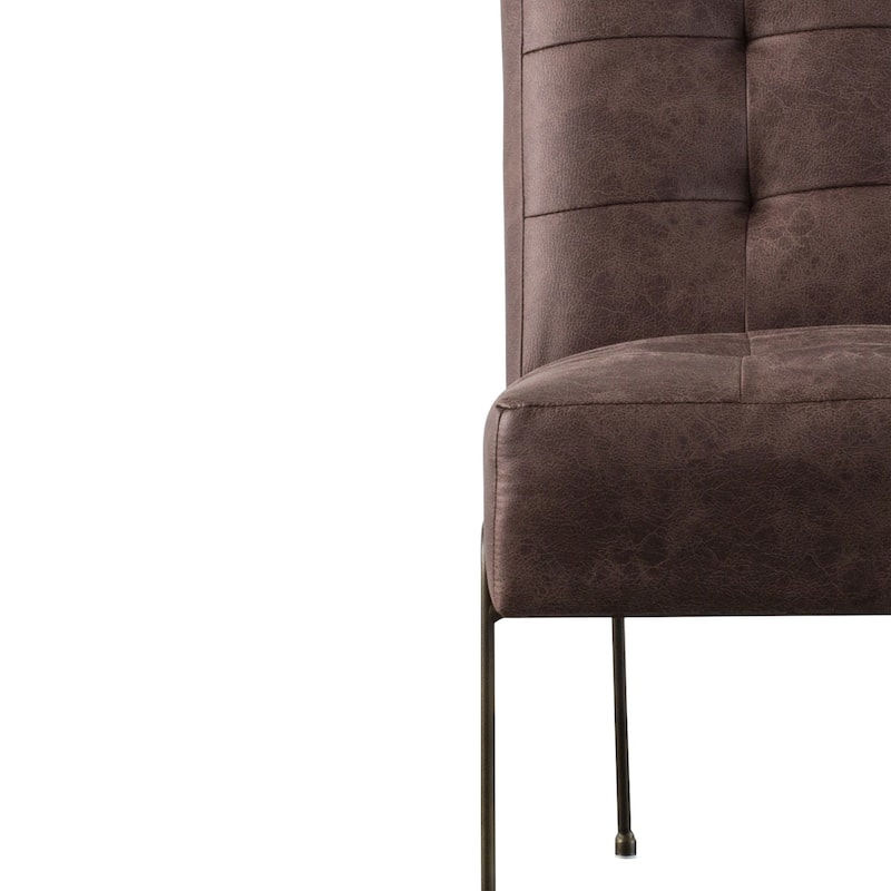 Quebec Modern Leather Lounge Chair with Gold Tone Base