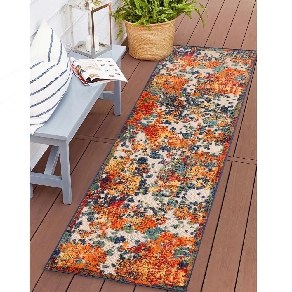 Superior Kalina Abstract Splatter Modern Indoor Outdoor Area Rug