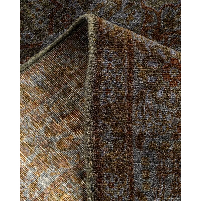Overton Hand Knotted Wool Vintage Inspired Modern Contemporary Overdyed Brown Area Rug - 2' 7" x 4' 4"