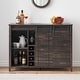 preview thumbnail 2 of 19, Farmhouse 47'' Wine Bar Cabinet Buffet Sideboard Cabinet with 16 Bottle Wine Rack - 15.7"D x 47.2"W x 34.61"H