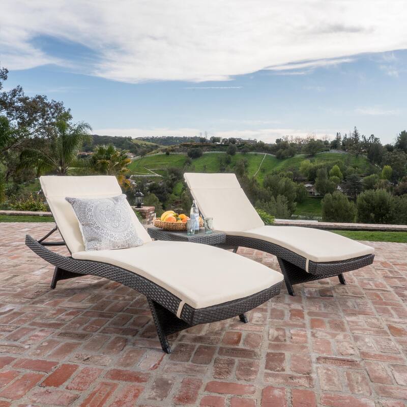 Vilano 3-piece Outdoor Cushioned Lounge Set by Havenside Home by Christopher Knight Home