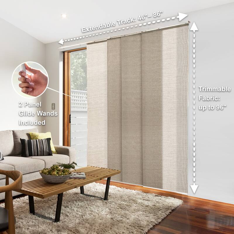 CHICOLOGY Adjustable Sliding Panels, 4-Rail Track, Light Filtering