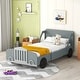 preview thumbnail 51 of 58, Car-Shaped Platform Bed with Wheels, Wood Bed Frame for Kids Boys Girls, No Box Spring Needed Grey - Twin