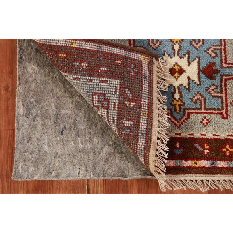 Hand Knotted Oriental 100% Wool Carpet Transitional Geometric Green Khotan Runner Rug - 9' 8'' X 2' 6''