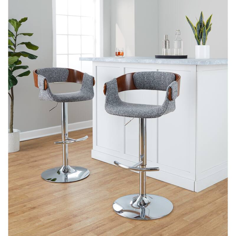 Carson Carrington Gavle Adjustable Bar Stool with Rounded T Footrest (Set of 2)