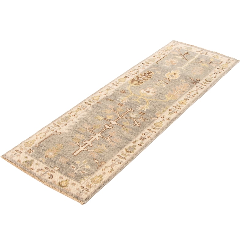 ECARPETGALLERY Hand-knotted Jules Serapi Grey Wool Rug - 2'8 x 8'0