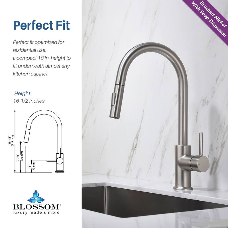 Blossom Solid Pull-Down Kitchen Faucet w/ 360 Swivel, Single Handle