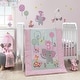 preview thumbnail 4 of 2, Bedtime Originals Twinkle Toes Pink/Gray Elephant with Monkey Nursery Lamp with Shade & Bulb