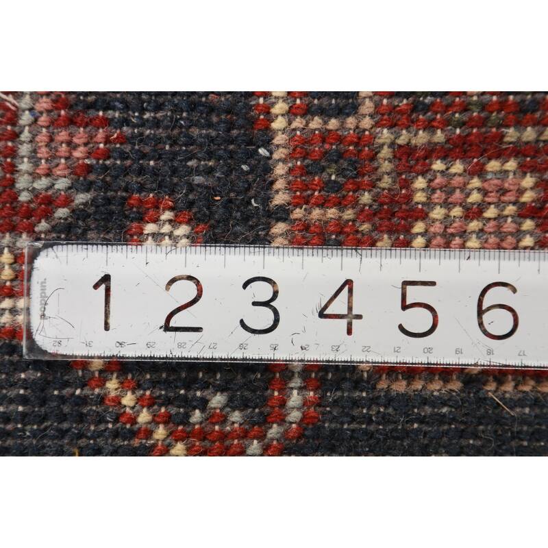 Geometric Heriz Serapi Indian Area Rug Handmade Wool Carpet - 8'9" x 11'7"