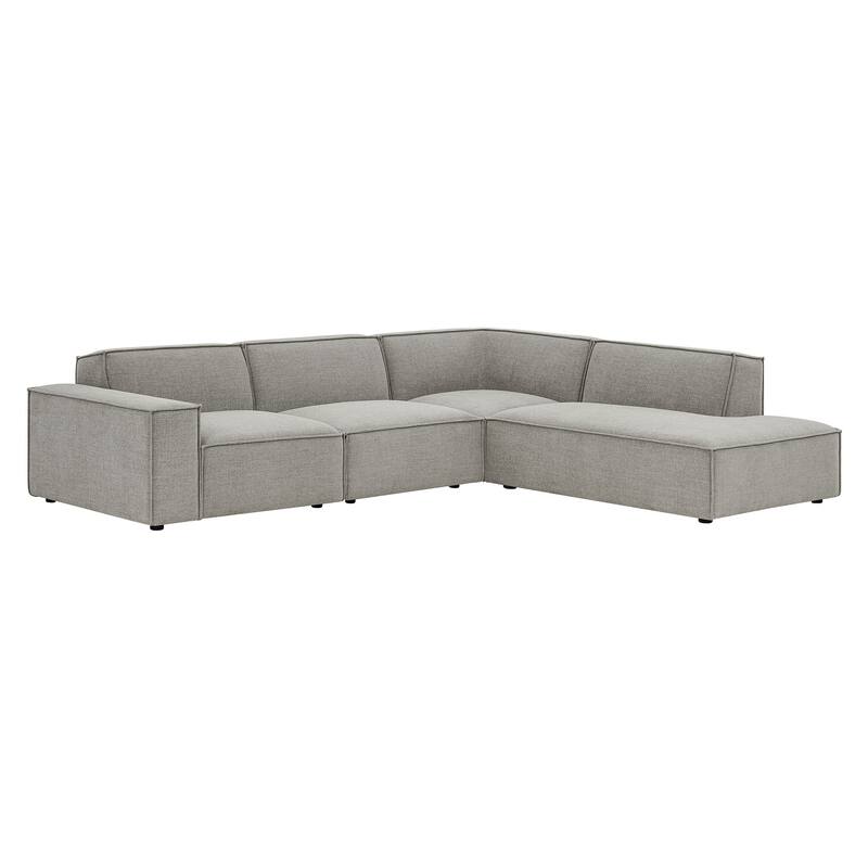 Restore 4-Piece Performance Fabric Upholstered Modular L-Shaped Sofa