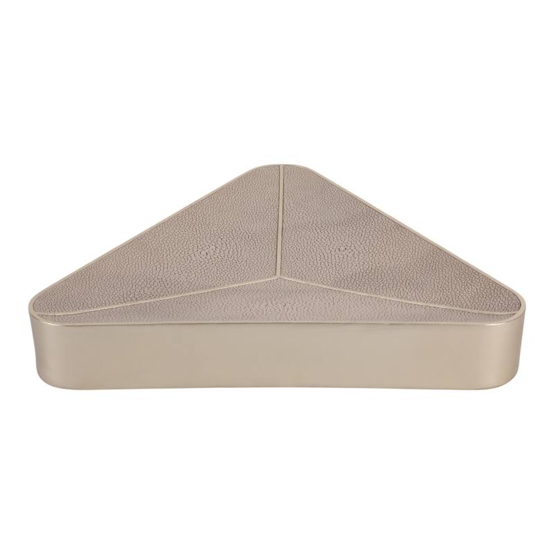 Resin Decorative Bowl Textured Triangular Geometric Accent - 13" Beige - 13.5" x 2" x 12"