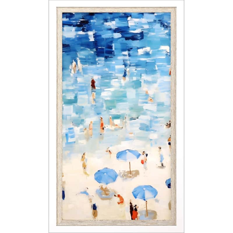 Aerial Beach I Framed Art Giclee Under Glass - 40 X 22 X 3
