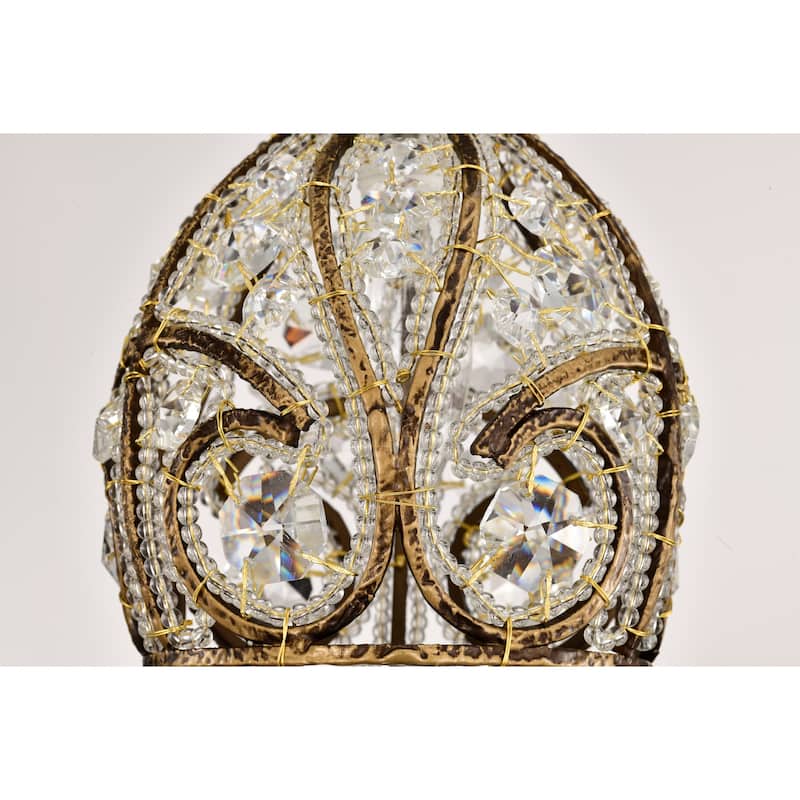 Telder Antique Finish Crystal Scroll Pendant Ceiling Lamp