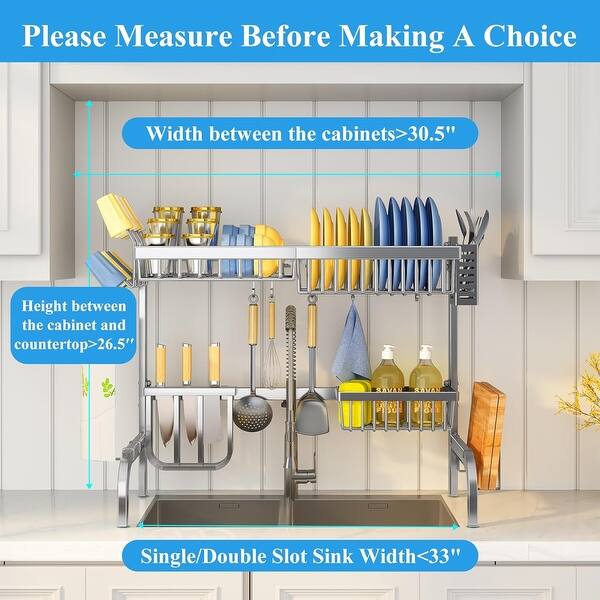 Space Saving Dish Rack MERRYBOX Over The Sink Dish Drying Rack ...