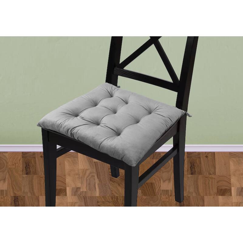 Handmade Velvet Chair Seat Pads Cushions with Ties - Tufted - 16''x16'' 3''Thick by Cozy Trends™