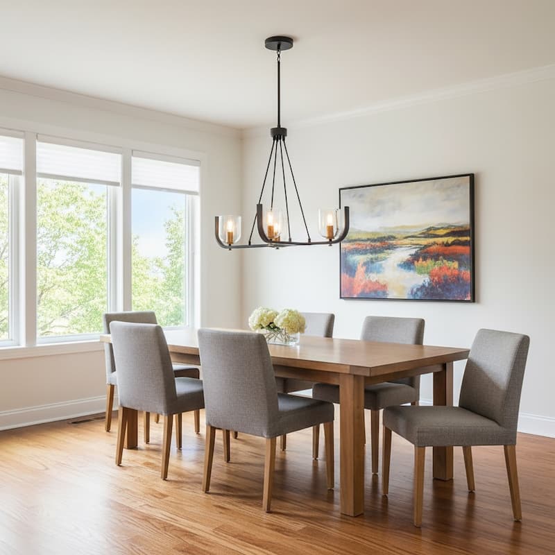 Artcraft Cheshire - 5-Light Chandelier - Black/Brass