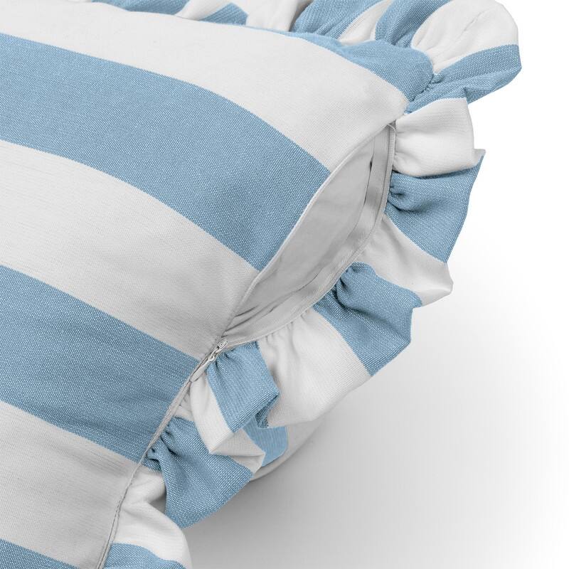 Sherry Kline Cabana Stripe Indoor/Outdoor Set of 2 18" Filled Ruffle Pillow