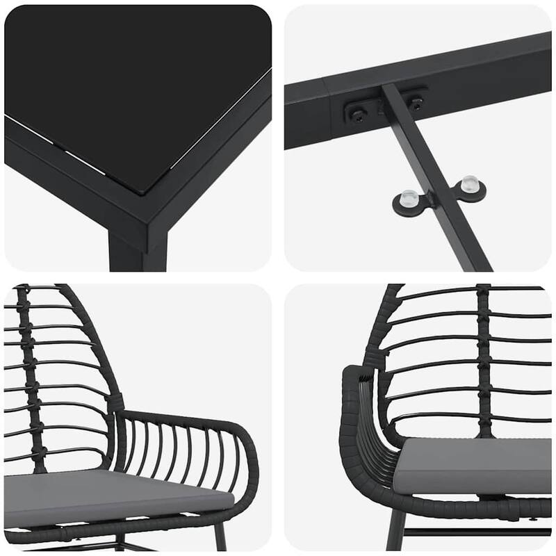 vidaXL Garden Dining Set Poly Rattan