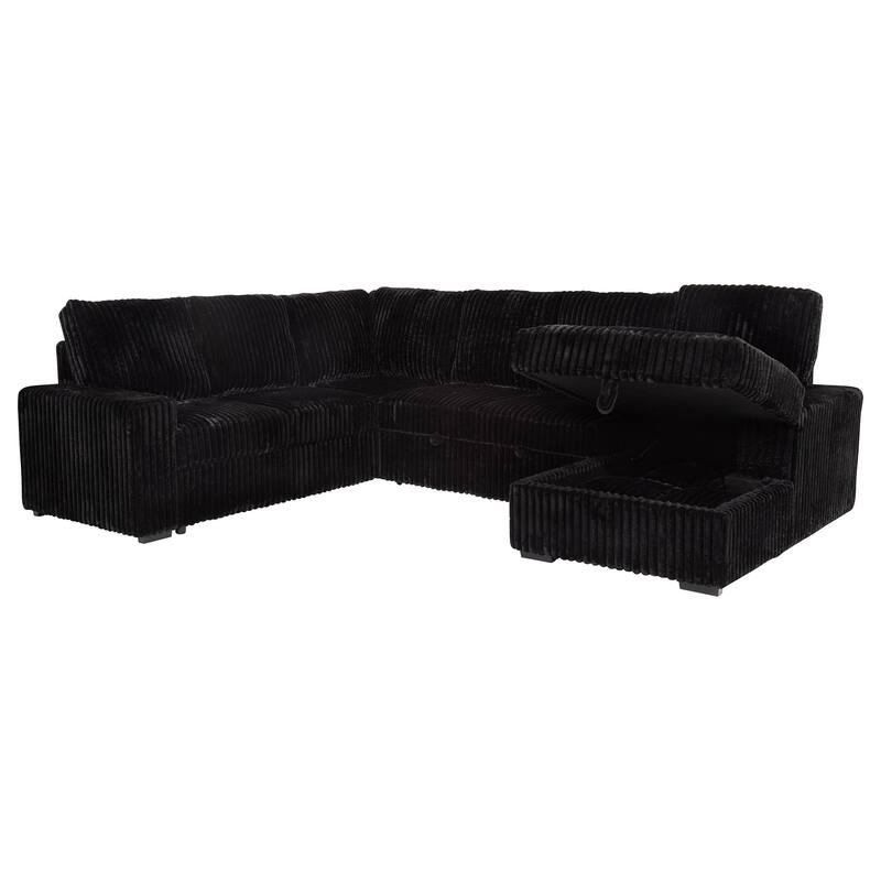 Devonshire Sleeper Sectional Sofa Storage Chaise - 122.00'' x 96.75''-50.00'' x 39.25''