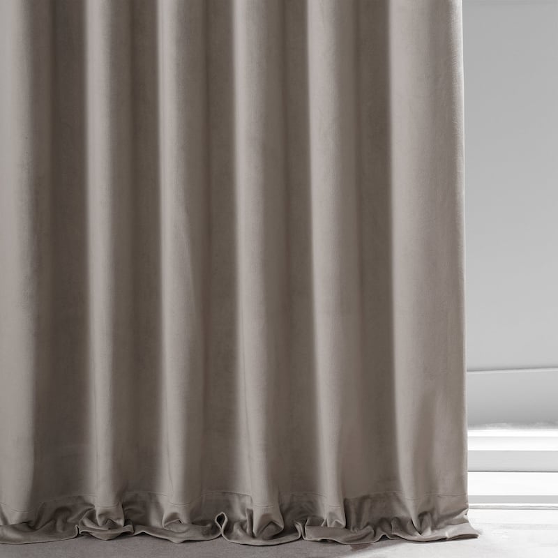 Exclusive Fabrics Signature Plush Velvet Hotel Blackout Curtains (1 Panel) - Luxury Soft Drapery for Light Control & Elegance