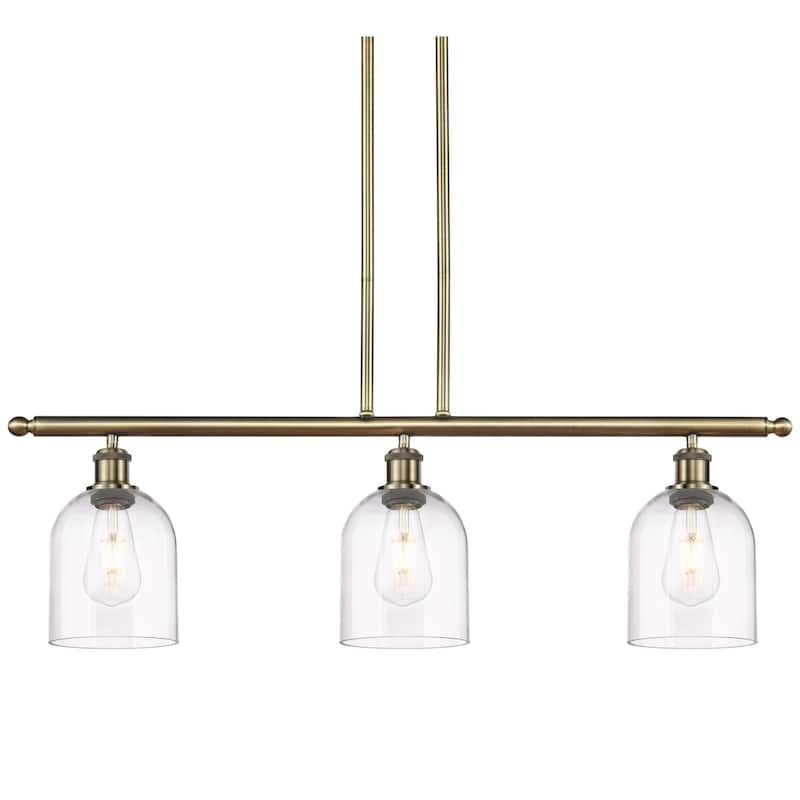Innovations Lighting 516-3I-10-36 Bella Pendant Bella 3 Light 36" Wide - Antique Brass / Clear