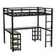 preview thumbnail 8 of 14, Twin XL Metal Loft Bed with Desk and Shelves,