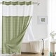 preview thumbnail 33 of 38, No Hook Geometric Tassels Shower Curtain with Snap-in Liner 71"Wx74"L - Sage