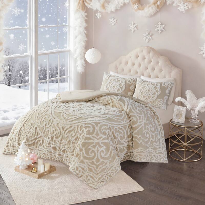 Madison Park Virginia Tufted Cotton Chenille Medallion Comforter Set