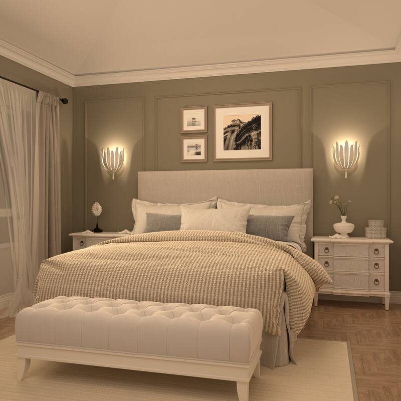 Acroma 2-set Steel Dimmable Steel Wall Sconce with Floral Design