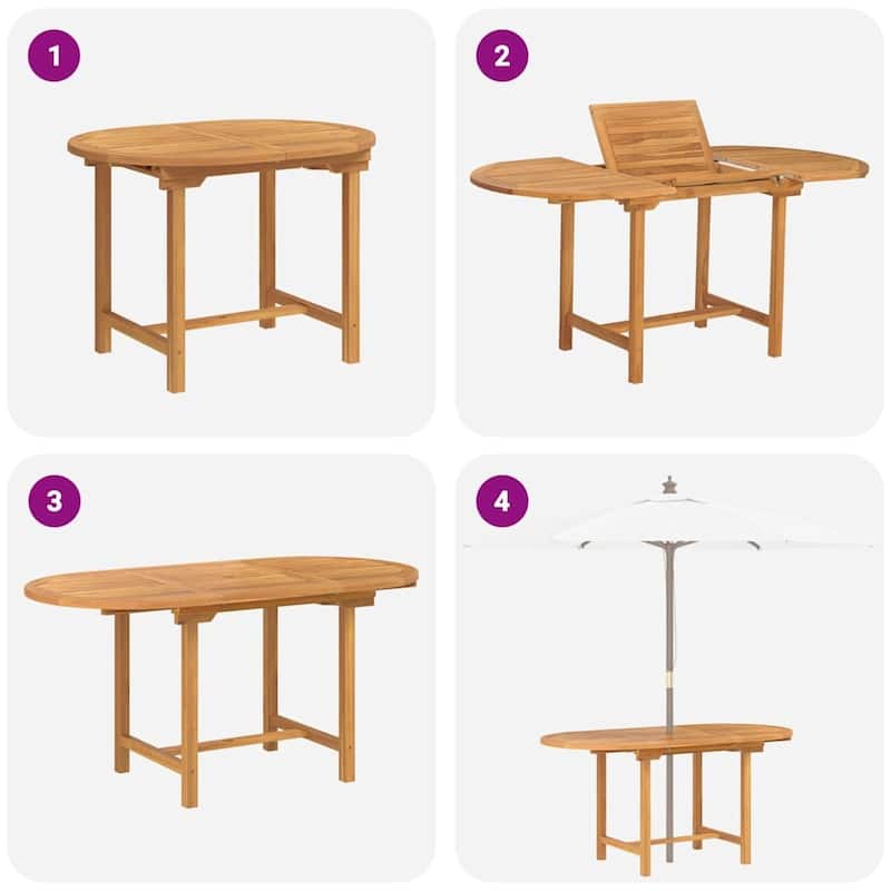 vidaXL Garden Dining Set 5/7 pcs Brown 63" x 31.5" x 29.5 - 63" x 31.5" x 29.5