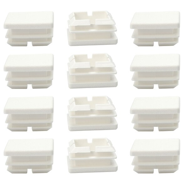 12pcs 26 x 26mm Plastic Square Ribbed Tube Inserts End Cover Cap