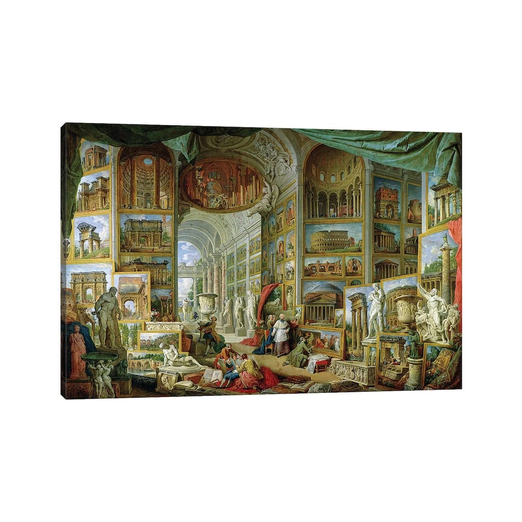 iCanvas "Gallery of Views of Ancient Rome, 1758 " by Giovanni Paolo Panini Canvas Print