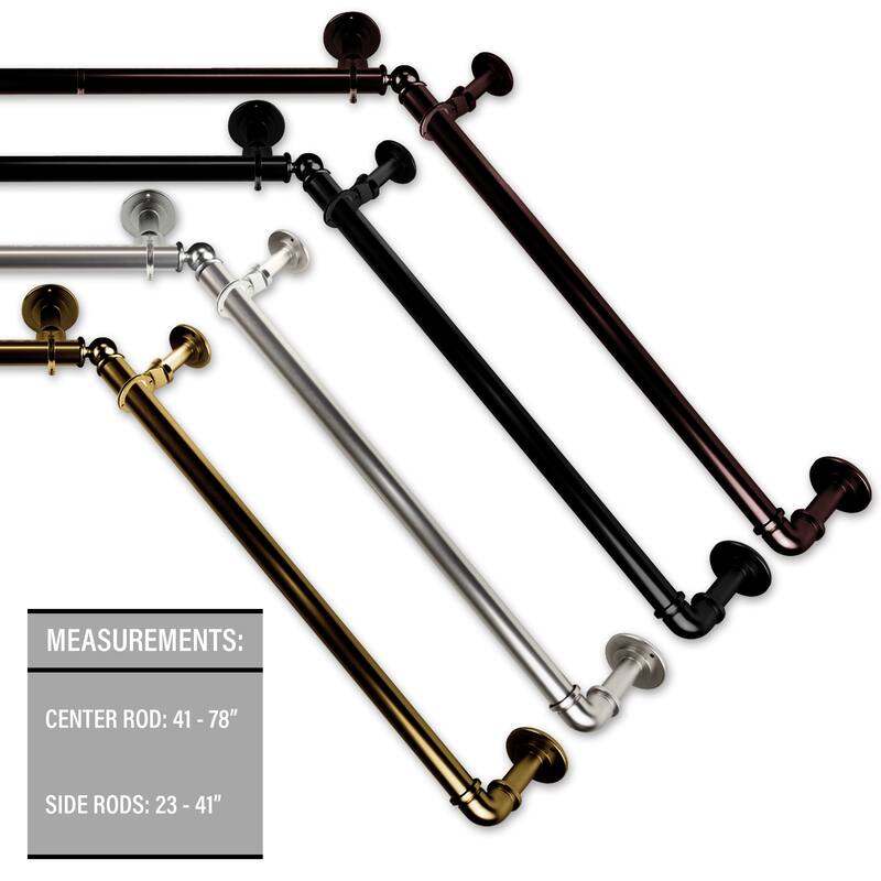 InStyleDesign 1 inch Pipe Style Bay Curtain Rod - n/a