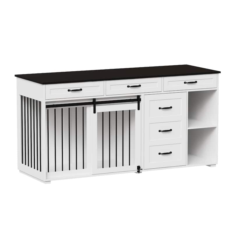 Large Capacity ,6 Drawers ,Multi-Purpose Dog Crate Kennel Furniture