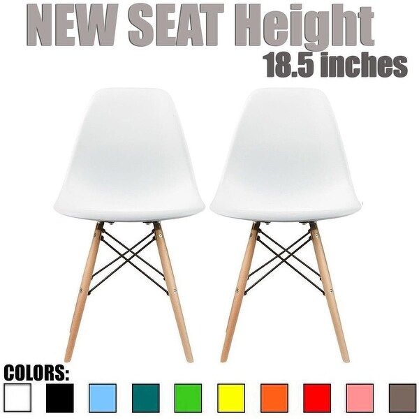2xhome Set of 2 Modern Plastic Eiffel Side Dining Chair Colors with Natural Wood Dowel Leg For Kitchen Work Bedroom DSW. Opens flyout.