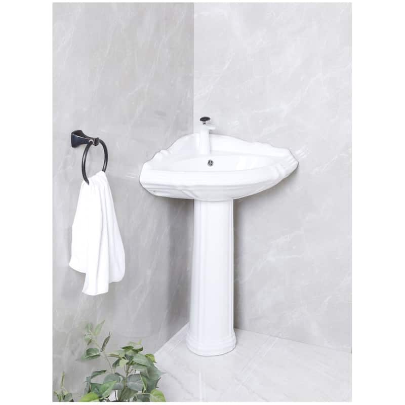 Kingston Brass VPB2710-V-SET Venus 26-3/4" Corner Ceramic Pedestal
