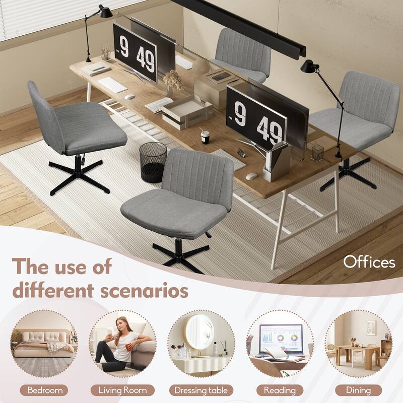 Futzca Office Chair, Armless Wide Chair of Height Adjustable Swivel