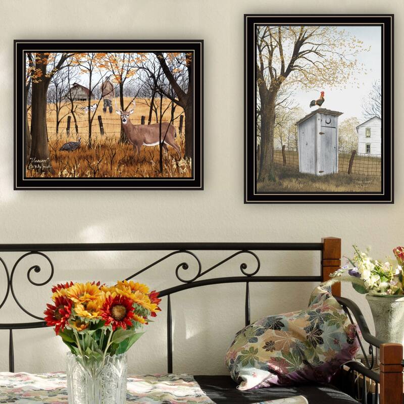 2-Piece Framed Wall Art Set - Country Living, Black Frame