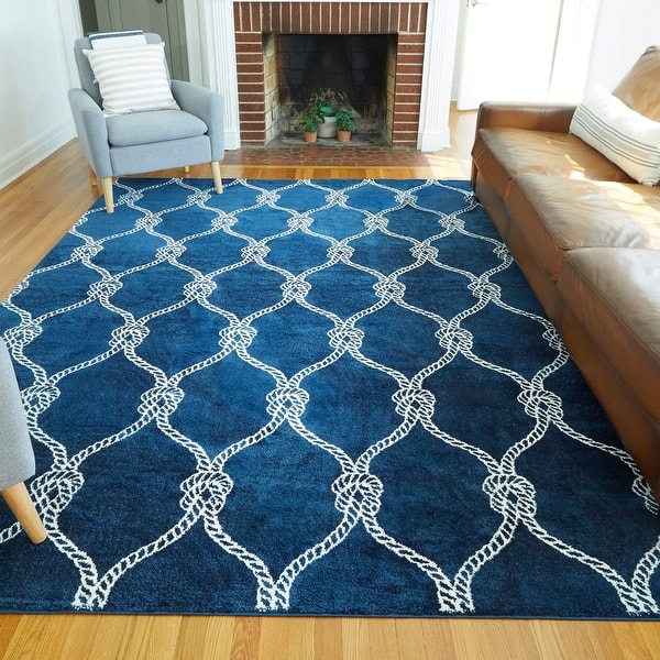 slide 1 of 20, Fischer Nautical Trellis Coastal Area Rug