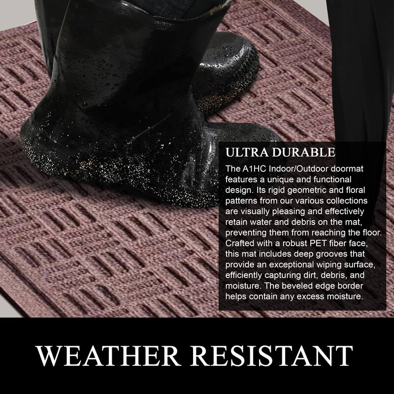 A1HC New All Weather Superior Dirt and Moisture Absorbing Polypropylene Door Mat with Non-Slip Backing for Inside Outside Use