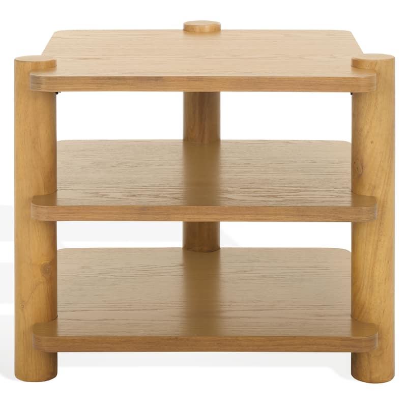 SAFAVIEH Couture Edisyn 3 Shelf Wood Accent Table - 24"W x 21"D x 21"H - Natural